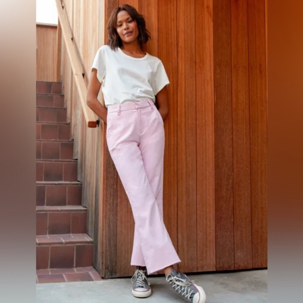 NWT Outerknown Womens Size 4 6 8 Pink Avery Organic Cotton Cord Trouser Pants